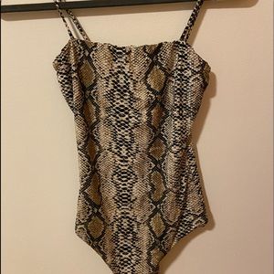 snake print body suit